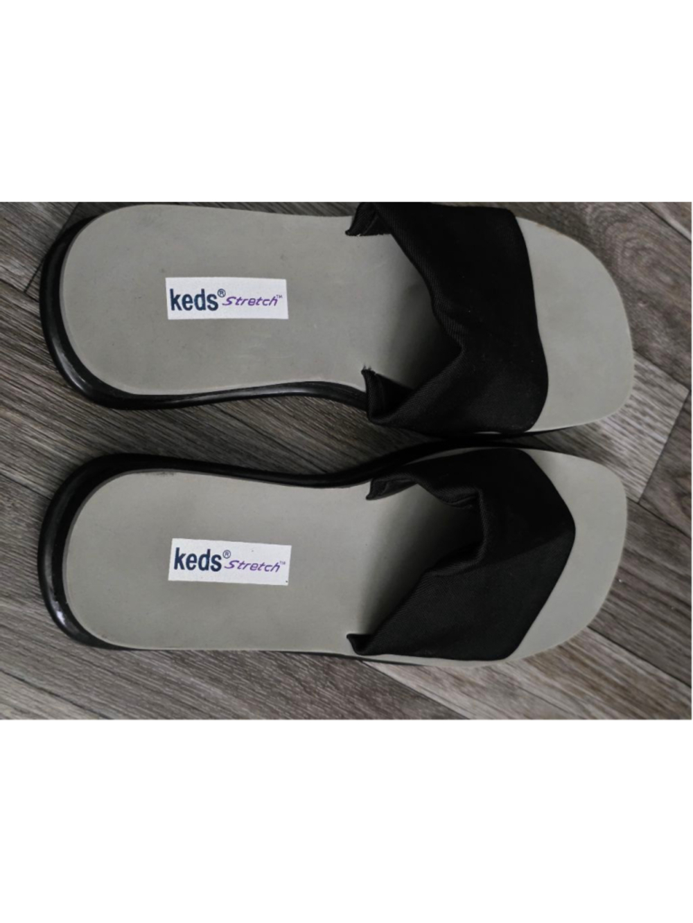 Women's Keds Black & Gray Stretch‎ Sandals Size 8
